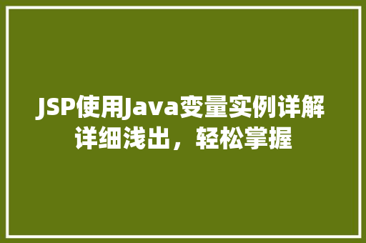 JSP使用Java变量实例详解详细浅出，轻松掌握