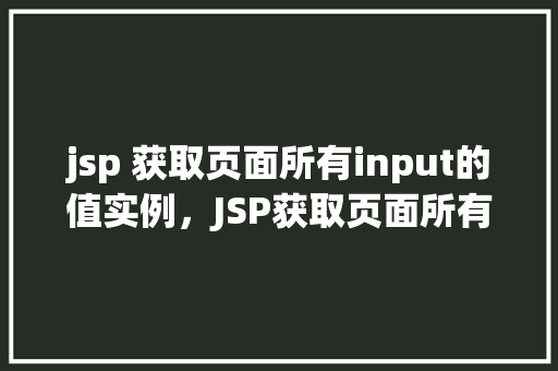 jsp 获取页面所有input的值实例，JSP获取页面所有input的值实例  第1张