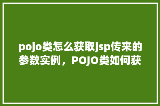 pojo类怎么获取jsp传来的参数实例，POJO类如何获取JSP传来的参数实例