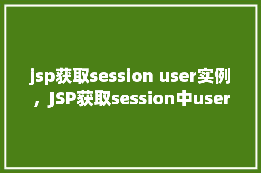jsp获取session user实例，JSP获取session中user实例的示例