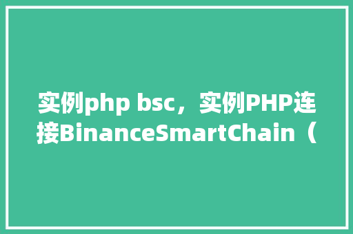 实例php bsc，实例PHP连接BinanceSmartChain（BSC）教程